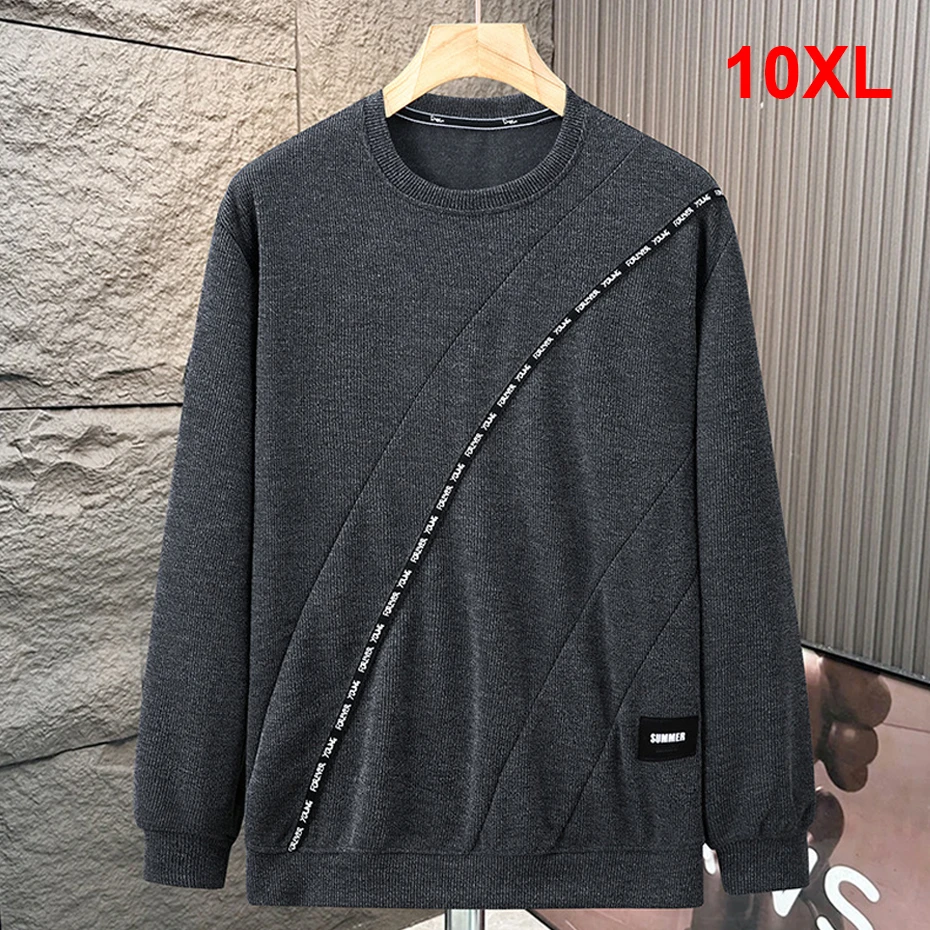 

10XL Plus Size Sweatshirts Men Vintage Patchwork Sweatshirts Spring Autumn Pullover Male Big Size 10XL
