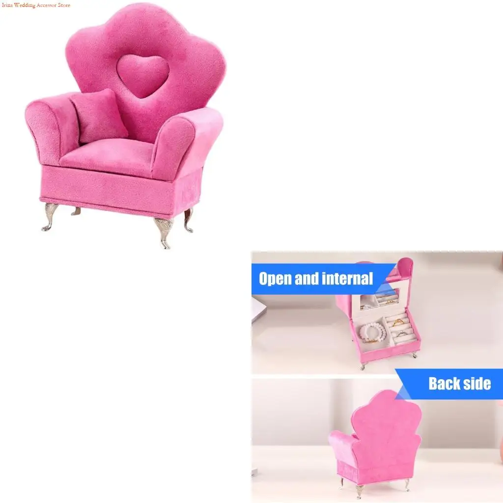 

G92D Jewelry Storage Solution Sofa Small Space Saving Design Elegant Rings Holder Velvets Texture for Jewelry Showing