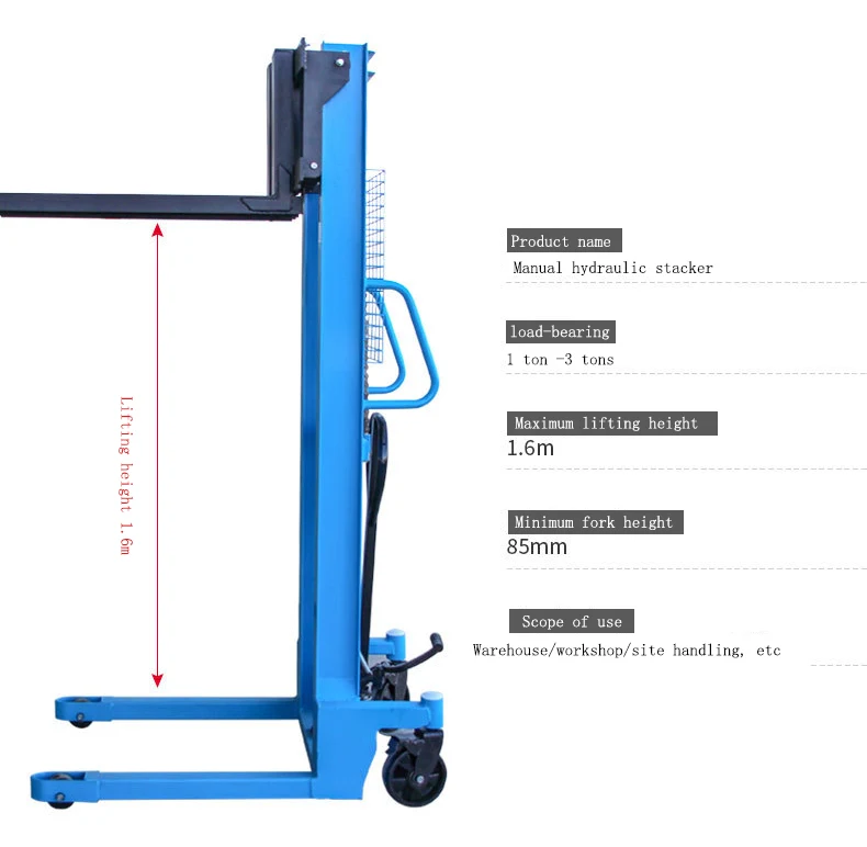 Pallet stacker Electric Forklift pallet lifter 1000kg 1500kg 2000kg semi electric stacker