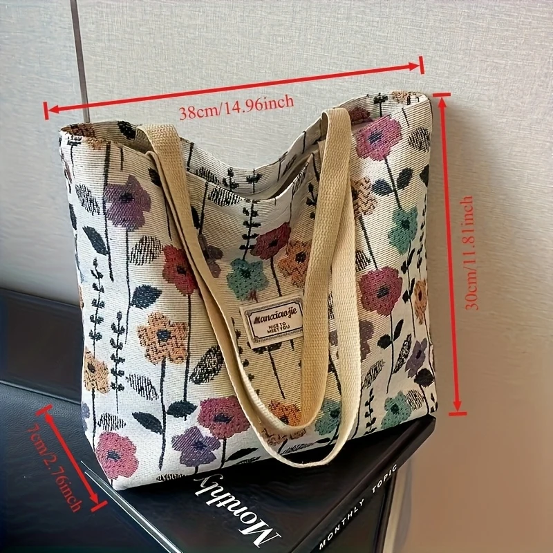 

Женская вместительная сумка-тоут с цветочным принтом, простой разноцветный дизайн — прочная сумка на молнии для путешествий и поездок на работу
