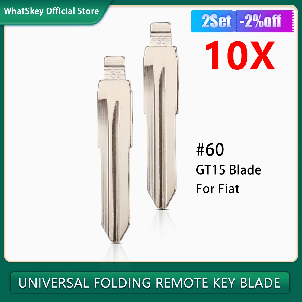 10Pcs/Lot #60 KD Blade Key Flip Blade LISHI For KEYDIY XHORSE JMD GT15 Blade No.60 For Fiat 500 Palio Remote Uncut Blank Blade