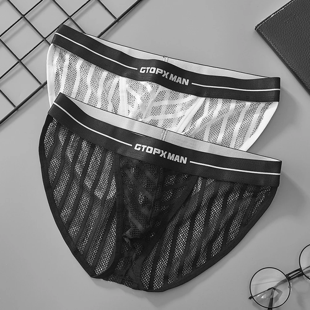 For Male For Everyday Wear Breathable Pouch Underpants See Through Briefs Breathable Low Rise Underwear G-strings