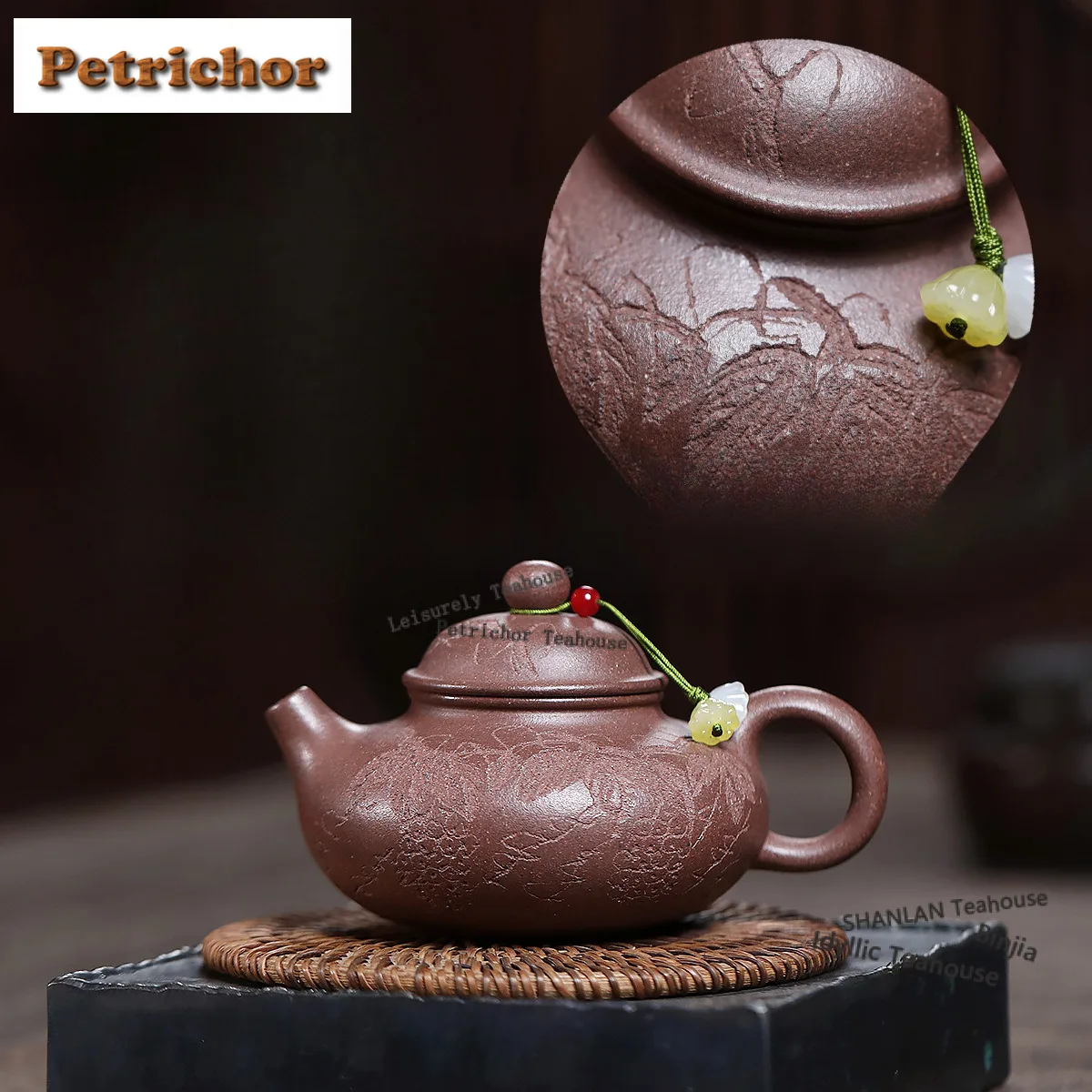

200ML Traditional Yixing Purple Clay Teapots Handmade Rong Tian Pot Raw Ore Peach Blossom Mud Kettle Zisha Tea Set Drinkware