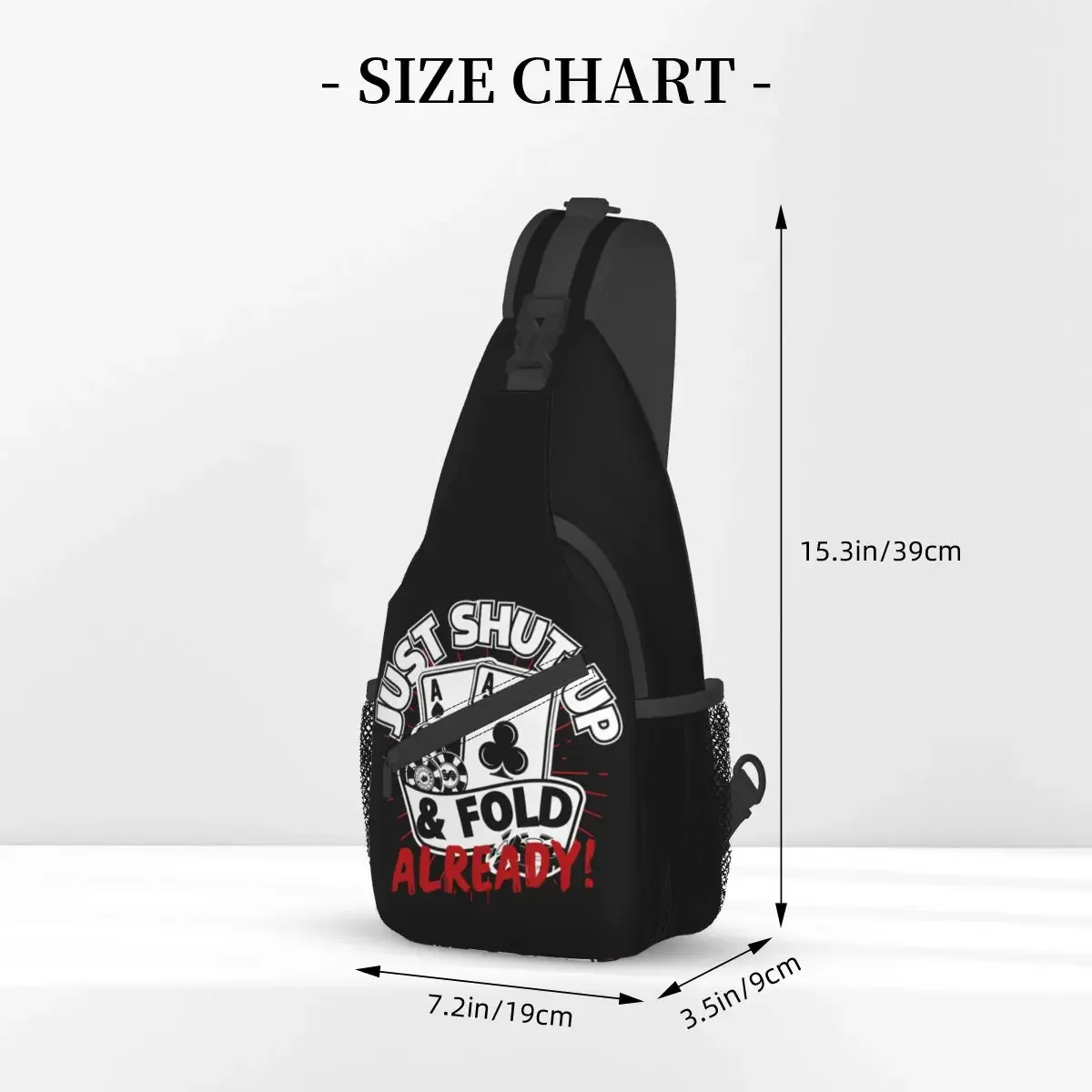 Just Shut Up Fold Already Crossbody Chest Bags Poker Pockets Travel Pack Messenger Sports Teens Shoulder Bag Unisex