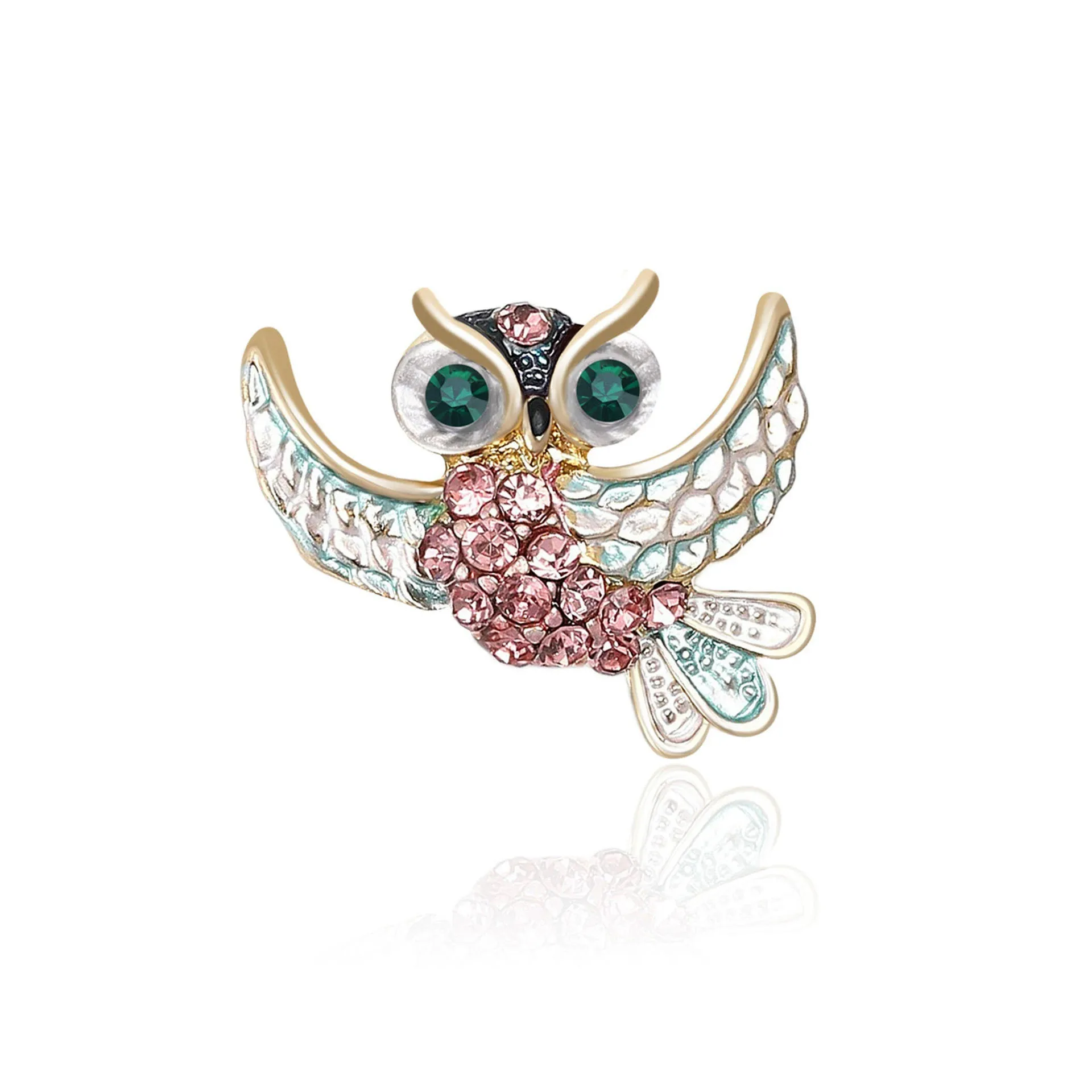 Stylish Enamel Owl Brooches for Women Unisex Rhinestone Bird Pins Office Funny Luxury Party Friend Gifts Jewelry Accessories