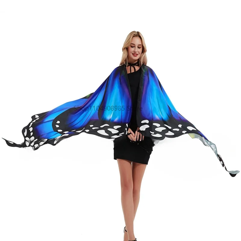 Disfraz de alas de mariposa, chal para adultos, Hada, Festival, bufanda para Cosplay, vestido de Halloween, capa de ala colorida, ropa de escenario, nuevo