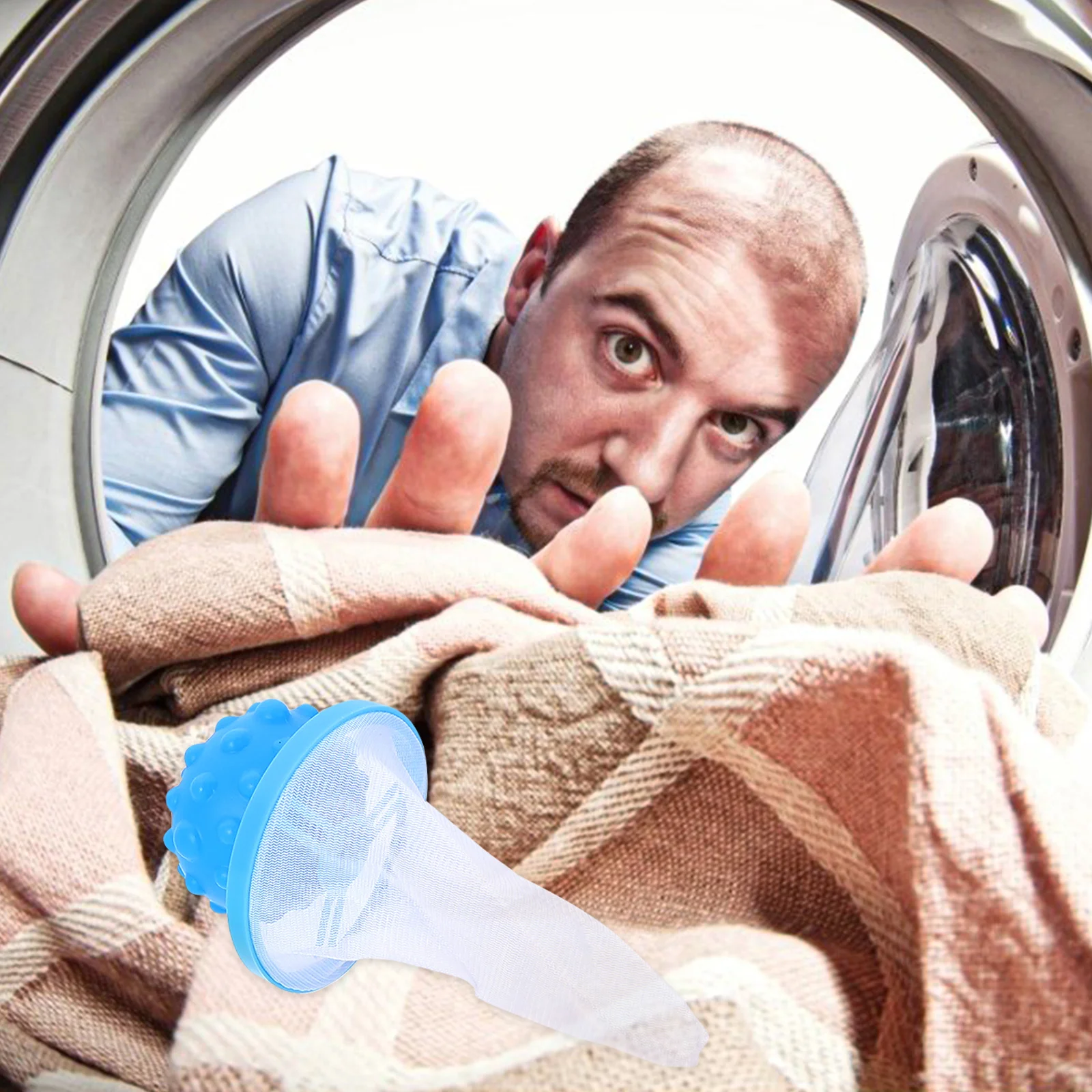 

6pcs Washer Filter Bag Mesh Pouch Blue Yellow Purple Each Laundry Hair Remover Reusable Polyester Material Fine Mesh