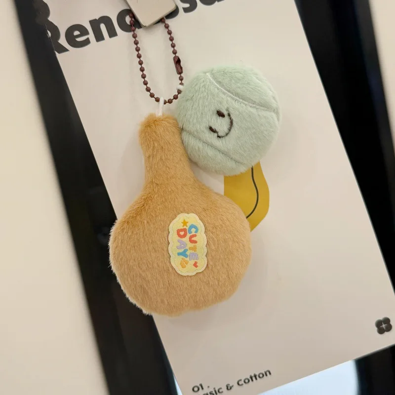 Neue Nette 2Pcs Tennis Ball Schlüssel Kette Set Cartoon Plüsch-schlüsselbund Badminton Plüsch Schlüssel Ring Sport Rucksack Anhänger Geschenk für frauen – Detail 3