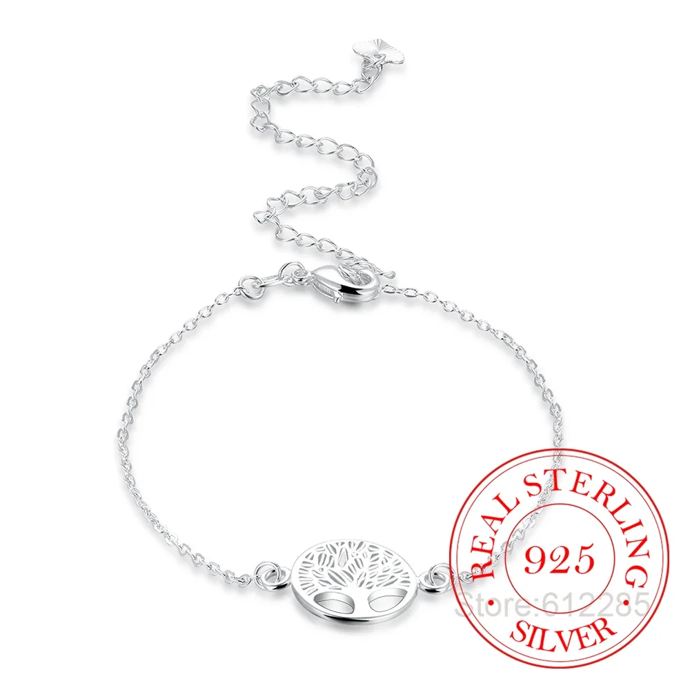 

Fashion Beach Vintage 925 Sterling Silver Charm Anklets Jewelry Life Tree Pendant Ankle Bracelets Foot Chain Jewelry