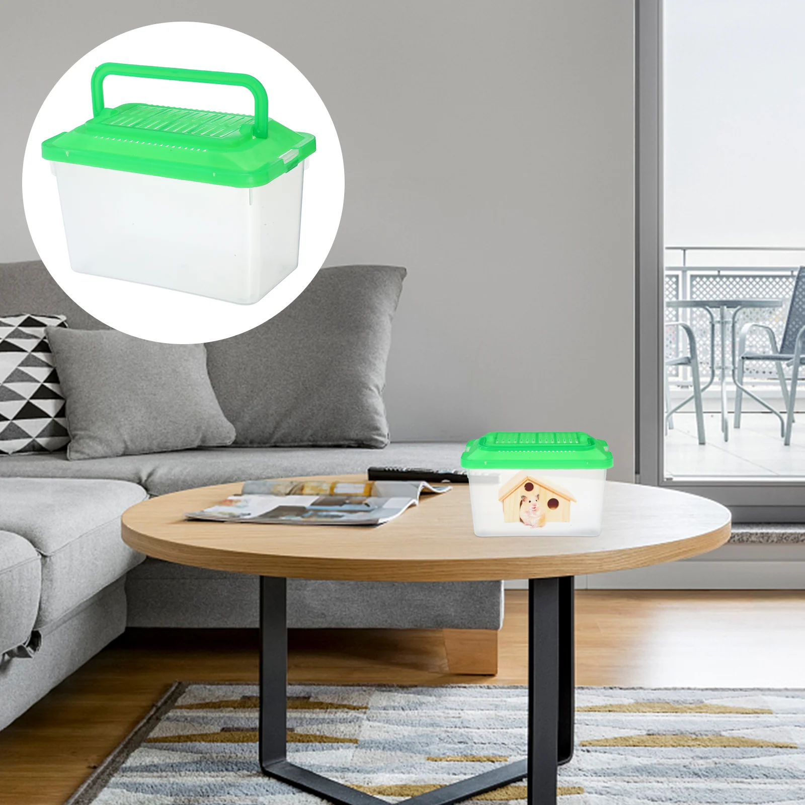 

Handheld Pet Transport Box Plastic Turtle Tank Bucket Transparent Reptile Carrier Portable Fish Tank