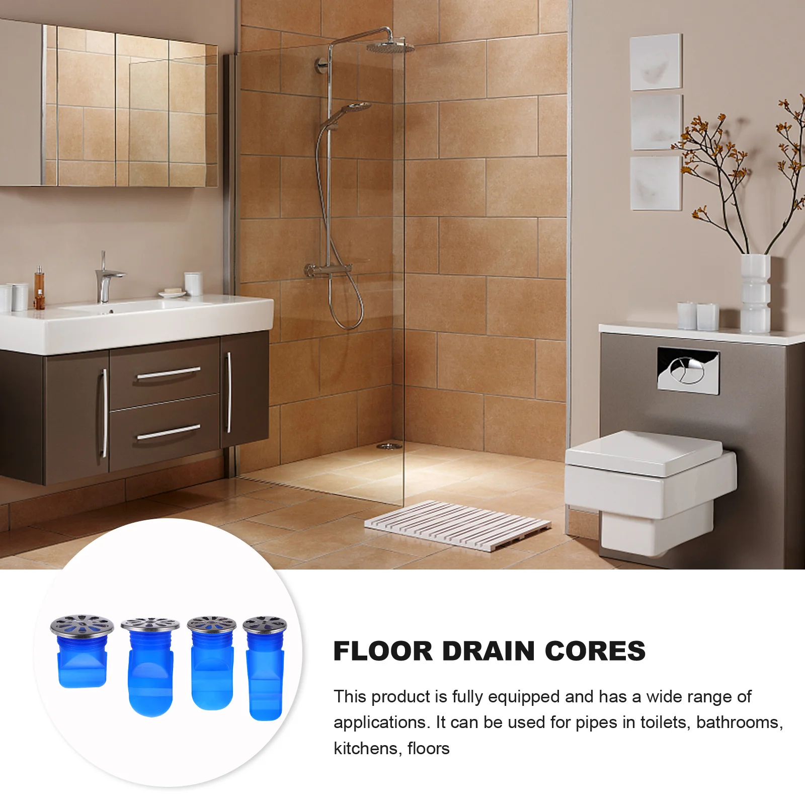 

4 шт., силиконовый уплотнитель для слива в пол, против запаха, герметичный, прочный, простая установка, замена для ванной комнаты, туалета, кухни