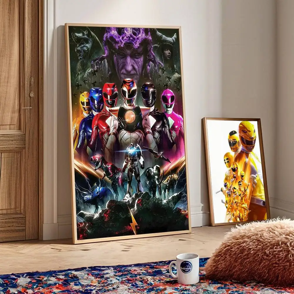 1 قطعة M-Mighty Morphin Power Rangers المشارك ذاتية اللصق الفن ورق مقاوم للماء ملصق مقهى بار غرفة جدار ديكور