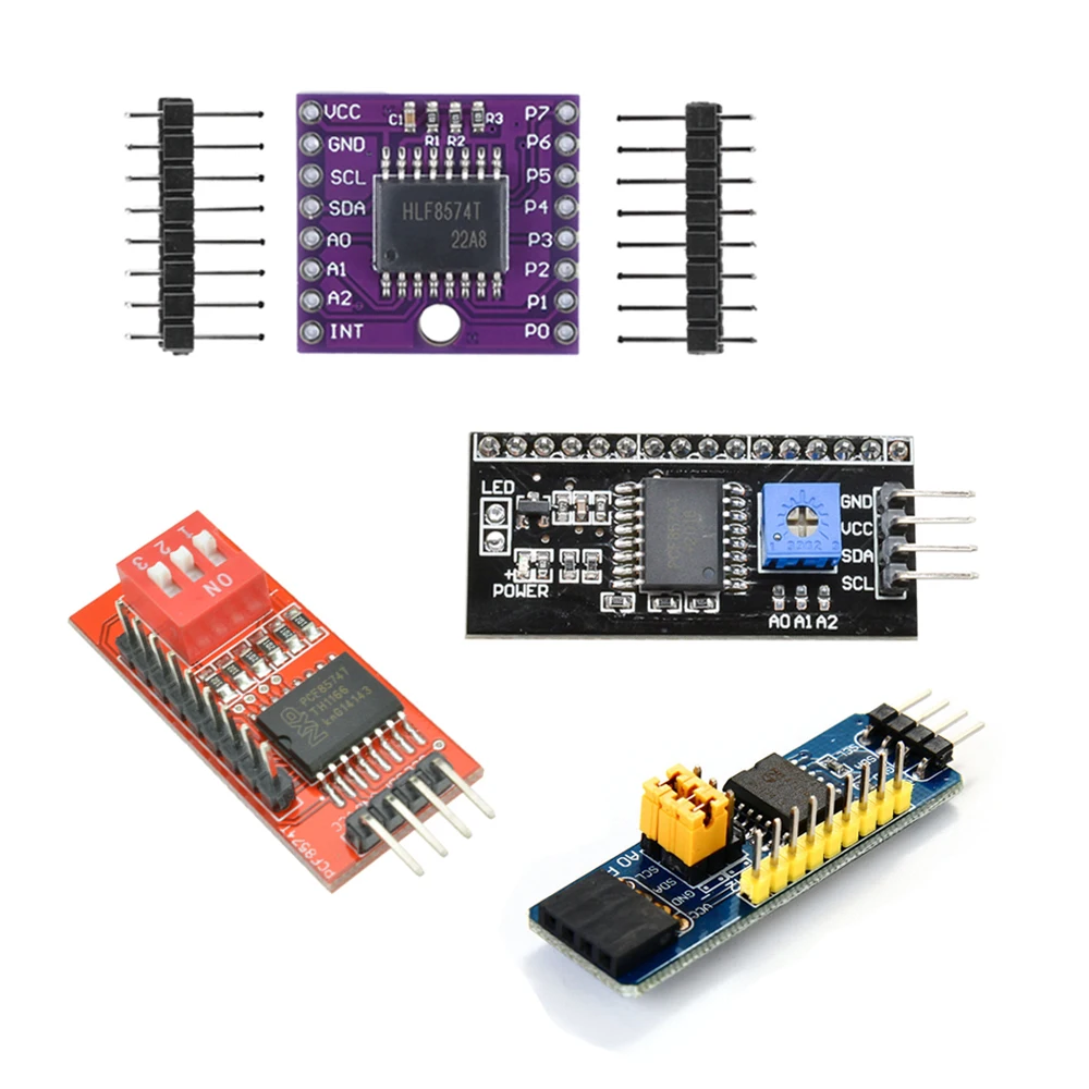 MCU-8574 PCF8574T Adapter Board Expansion Board Module DC2.5-6V LCD1602  I/O For IIC I2C Interface Cascade Expansion Module