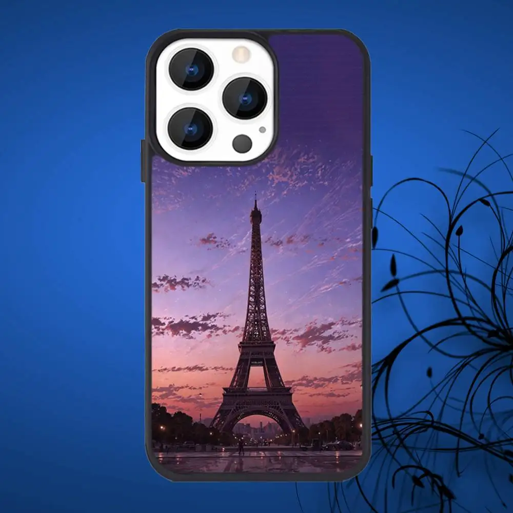 Funda de teléfono con paisaje de la Torre Eiffel para iPhone 17,16,15,14,13,12,11,Plus,Pro,Max Mini Magsafe, carga inalámbrica magnética
