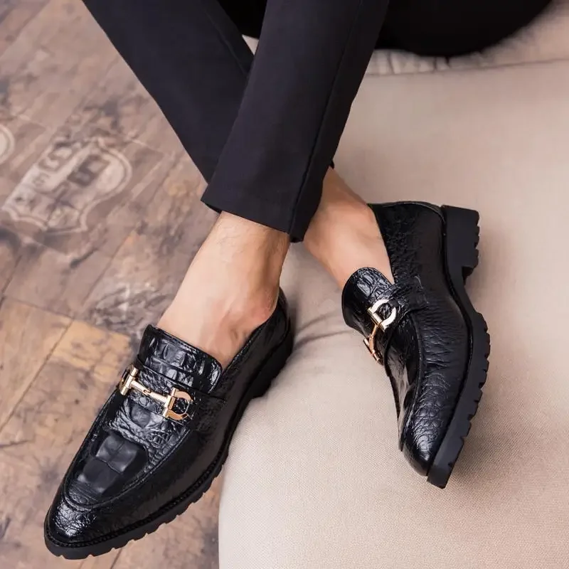 Leather Shoes Men's Business Boys Business Formal Wear Casual Shoes Men's Black Soft End British Style