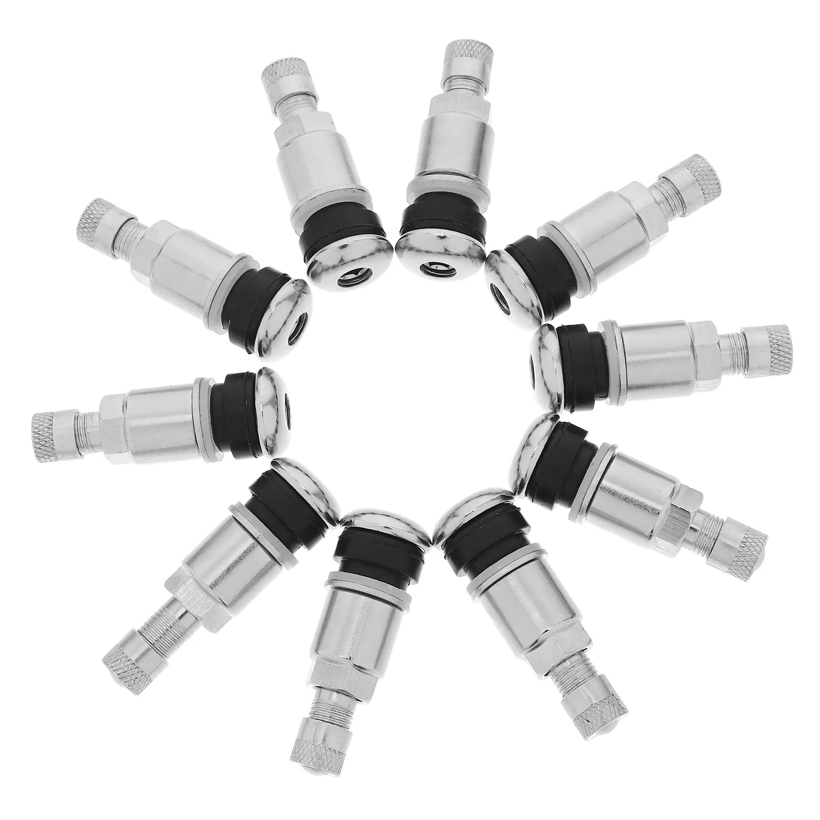 Image of 10 Stück Professionelle Einfädelbare Metall-Reifenventile, Schlauchlose Radventile für Auto, LKW, Anhänger, Verschleißfest, Zuverlässige Abdichtung