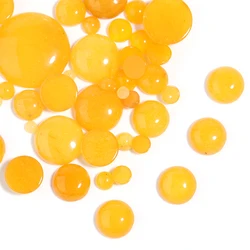 2-10pcs/lot Natural Stone Round Flatback Yellow Jade Cabochon 4/6/8/10/12/14/16/20/25mm For Diy Jewelry Making