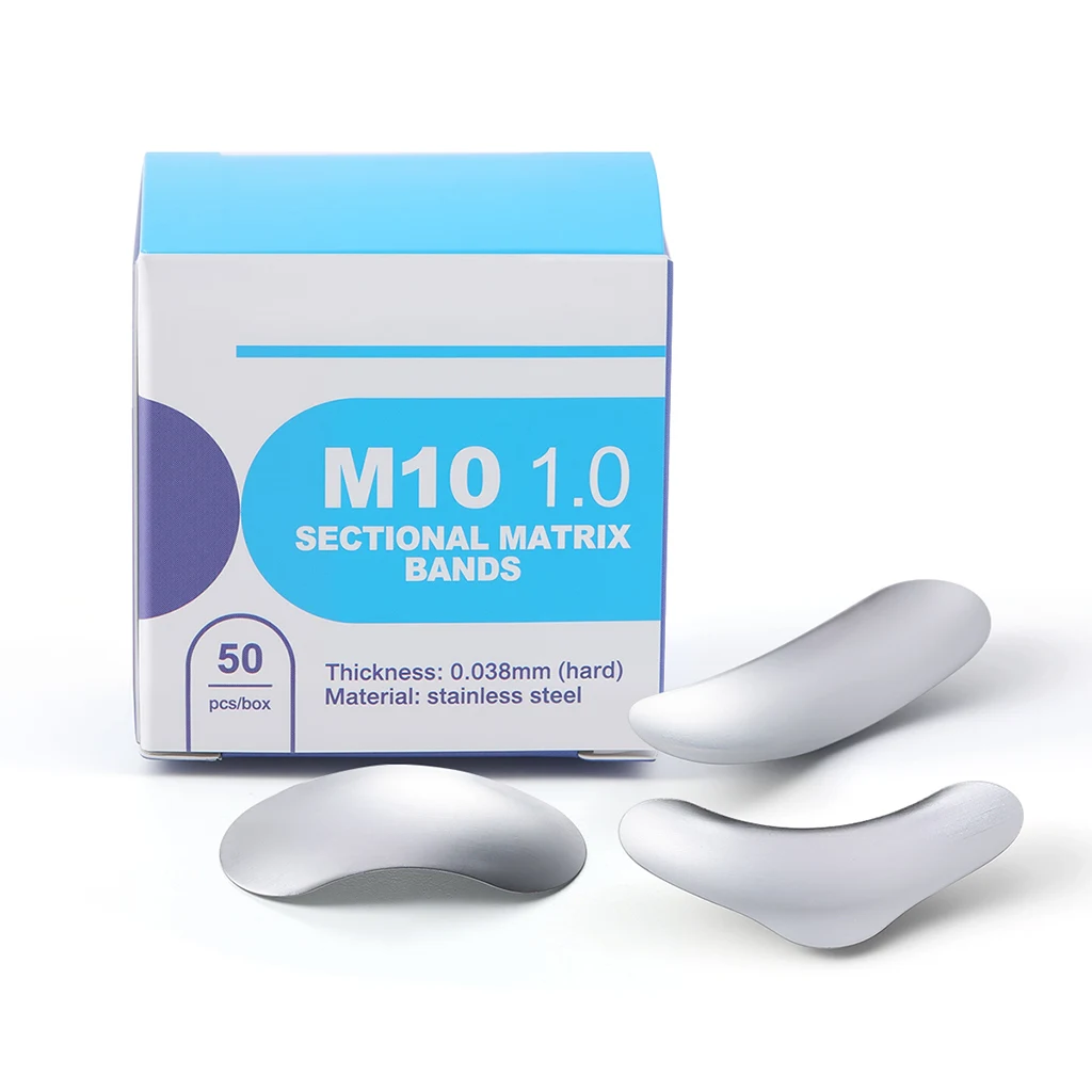 100 Stück/Packung AZDENT Dental Metallmatrizen, Sektionale Matrizenbänder, Konturiert M10, Harte Nachfüllformblätter, Sterilisierbar, für Zahnmedizin – Detail 7