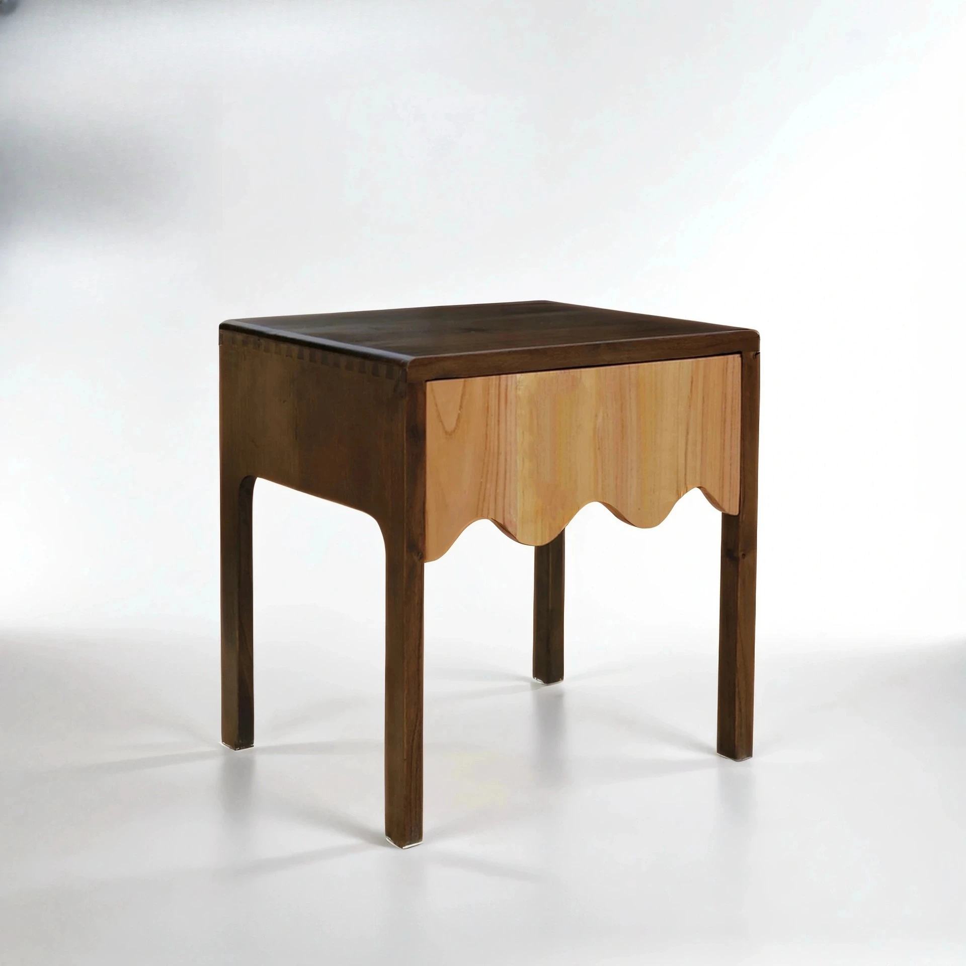 Wave bedside table Solid wood minimalist style art modeling bedside table