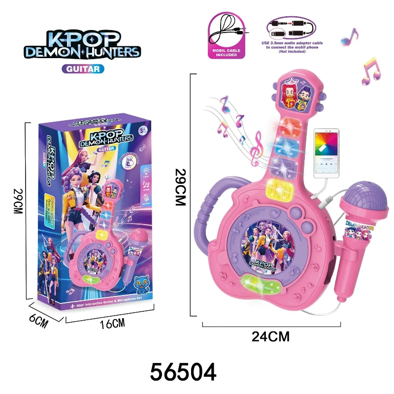 56504 Jouets Microphone de Chasseur de Sorcières avec Support Réglable, Lumières LED, Prise en Charge de la Lecture MP3, Karaoké, Chant, Performance Musicale, Cadeau