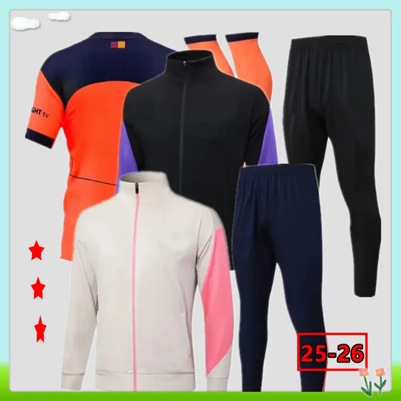 نمط مخصص 2025 2026 طقم أطفال للكبار للمنزل بعيدا 25 26 بدلة تدريب مخصصة برشلونة