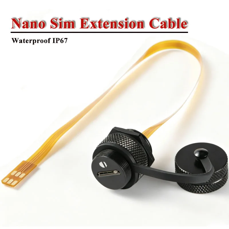 IP67 Waterproof Nano SIM Extension Cable for 5G Phone External FPC Flexible Soft Flat Cord Nano Card Mini Sim Shielded Wire 20CM