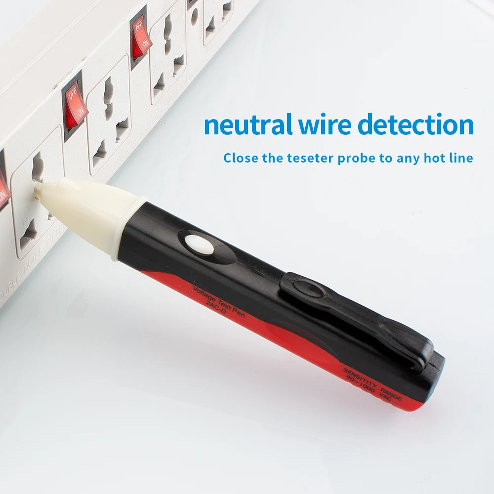 Non-Contact Voltage Tester Pen with Adjustable Sensitivity, LED AC Detector Pen 90V-1000V Portable Electrician Tool