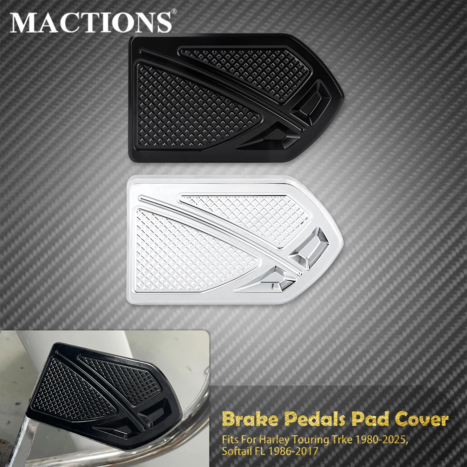 

Motorcycle Footpegs Brake Pedal Pad Cover For Harley Touring Street Electra Road Glide 1980-Up Softail 1986-17 Dyna FLD 12-2016