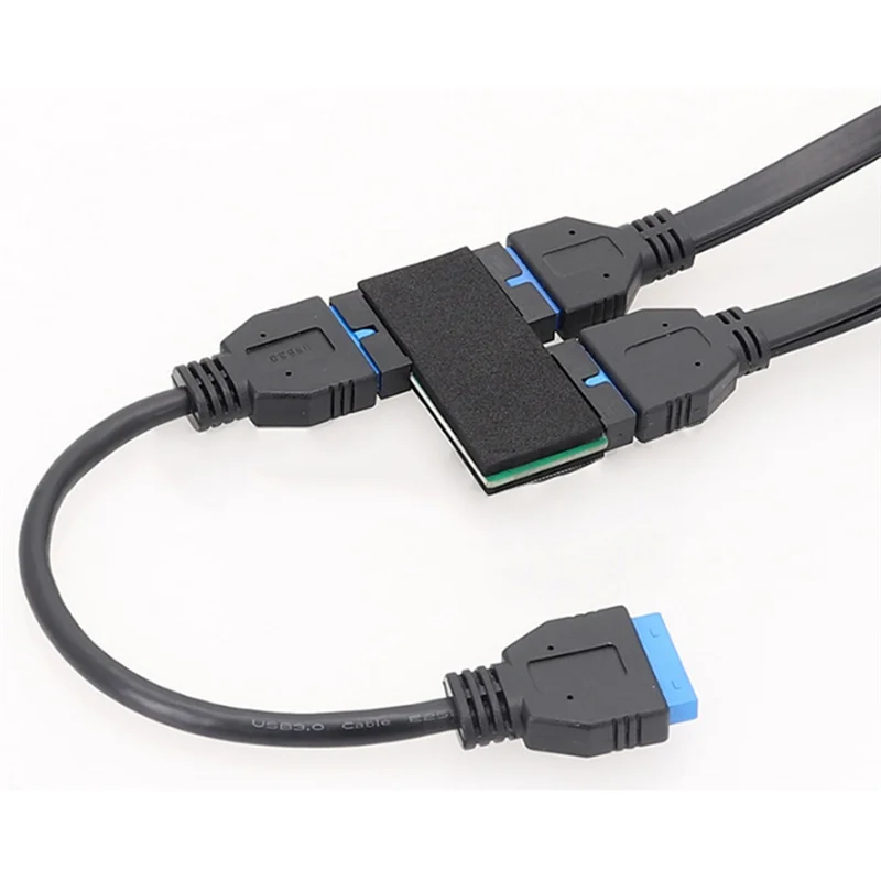 -FDDT Usb 3.0 19Pin 1 To 2 HUB With Chip And Modular Cable Design USB 19Pin HUB Motherboard 19Pin USB3.0 Data Extension Cable