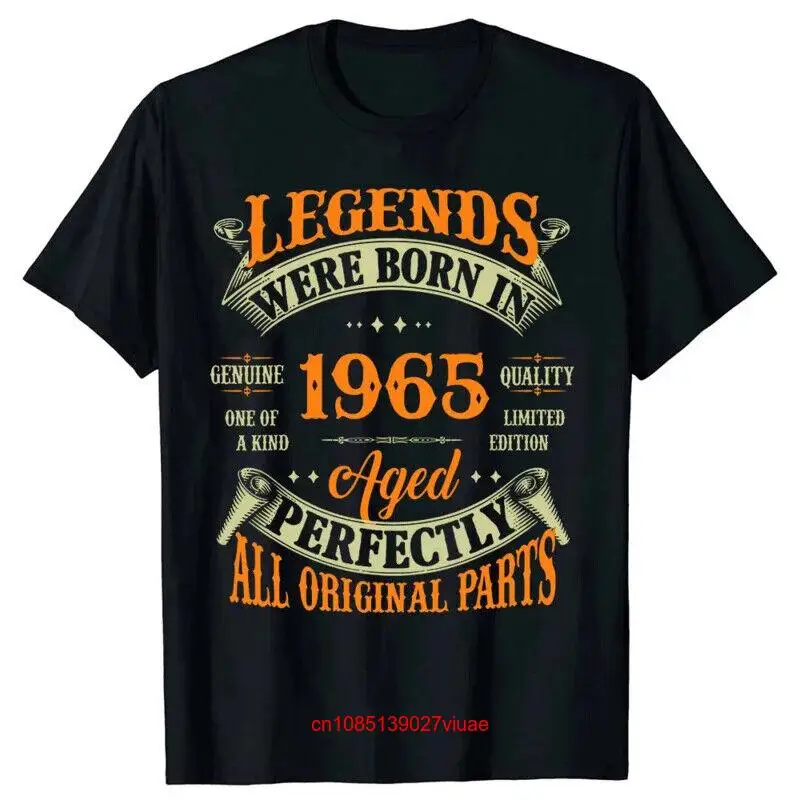 Funny 59th T Shirt Vintage Legends Born In 1965 59 Years Old Summer Style G long or short sleeves