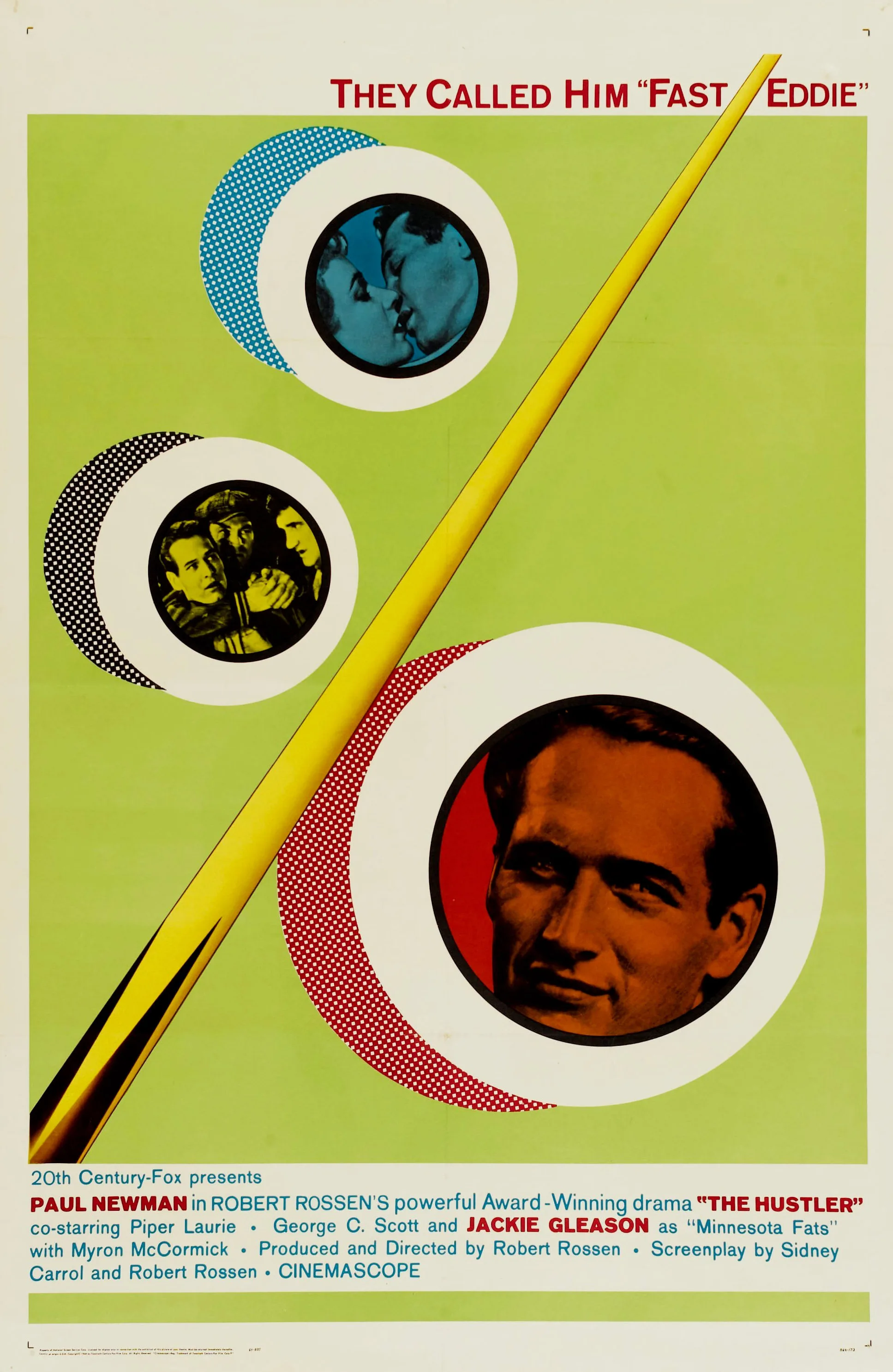 THE HUSTLER Film Paul Newman Jackie Gleason Piper Laurie George ZIJDE POSTER Muurschildering
