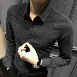 New Long Sleeved Shirt for Men High-end Korean Style Casual Slim Fit Men's Shirt High-end Business Men's Shirt