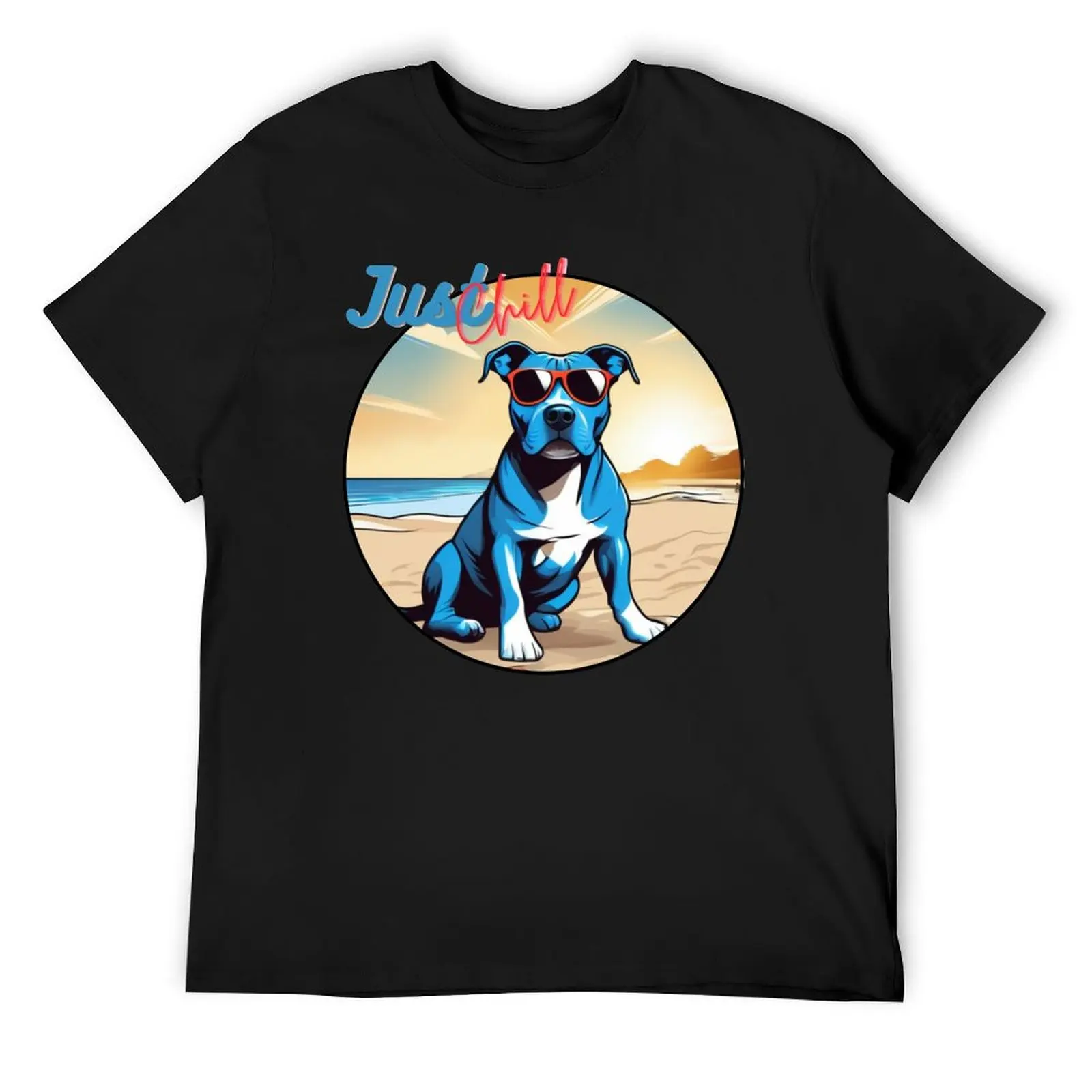 Футболка Amstaff hust chilling on the beach, футболка большого размера с рисунком, спортивная одежда для любителей тяжелых весов, мужская одежда