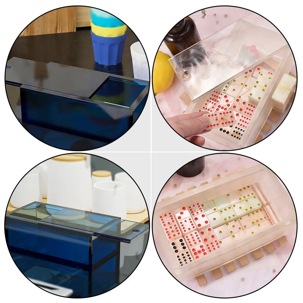 

1 комплект, форма для хранения, силиконовая коробка для домино, форма для литья из смолы, сделай сам, кристаллическая эпоксидная смола, контейнер для мелочей, держатель-органайзер