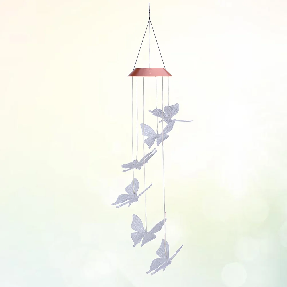 

Solar Transparent Butterfly Wind Chime LED Color Changing Auto Light Sensor Outdoor Garden Patio Lamp Solar Wind Chimes