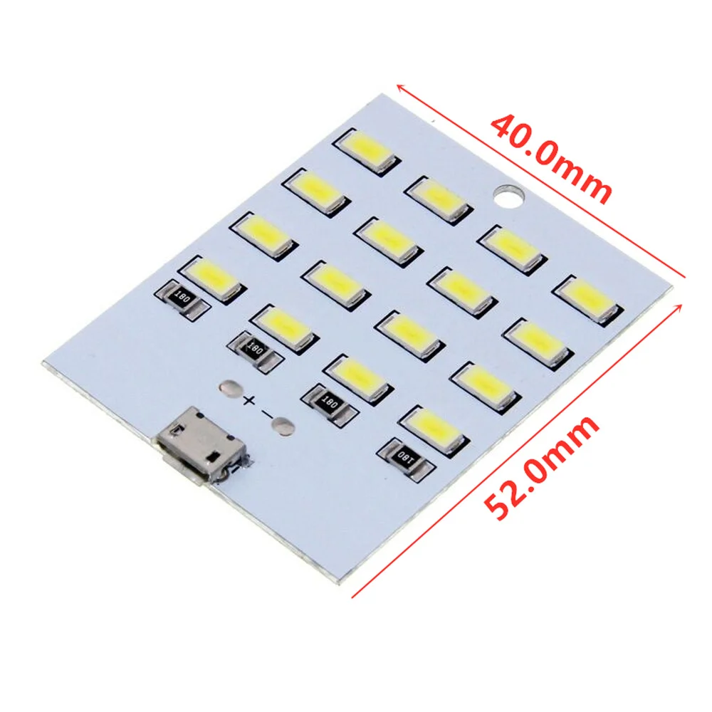 3pcs 8/12/16/20 LED Lighting Panel 5730 smd 5V 430mA~470mA White Mirco USB Mobile Light Emergency Night Light Electronic DIY