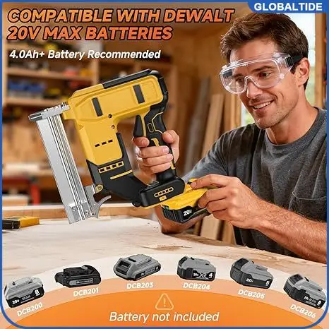 Electric Nail Gun Straight/N-shape Nailer 2 In 1 Cordless Stapler Woodworking Nailing Machine For Dewalt 20V 18V Battery