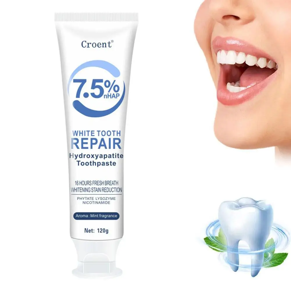 

120g Hydroxyapatite Mint Toothpaste Breath Refreshing Brighten Tooth Plaque Stain Removal Gum Repair Teeth Whiten Toothpaste
