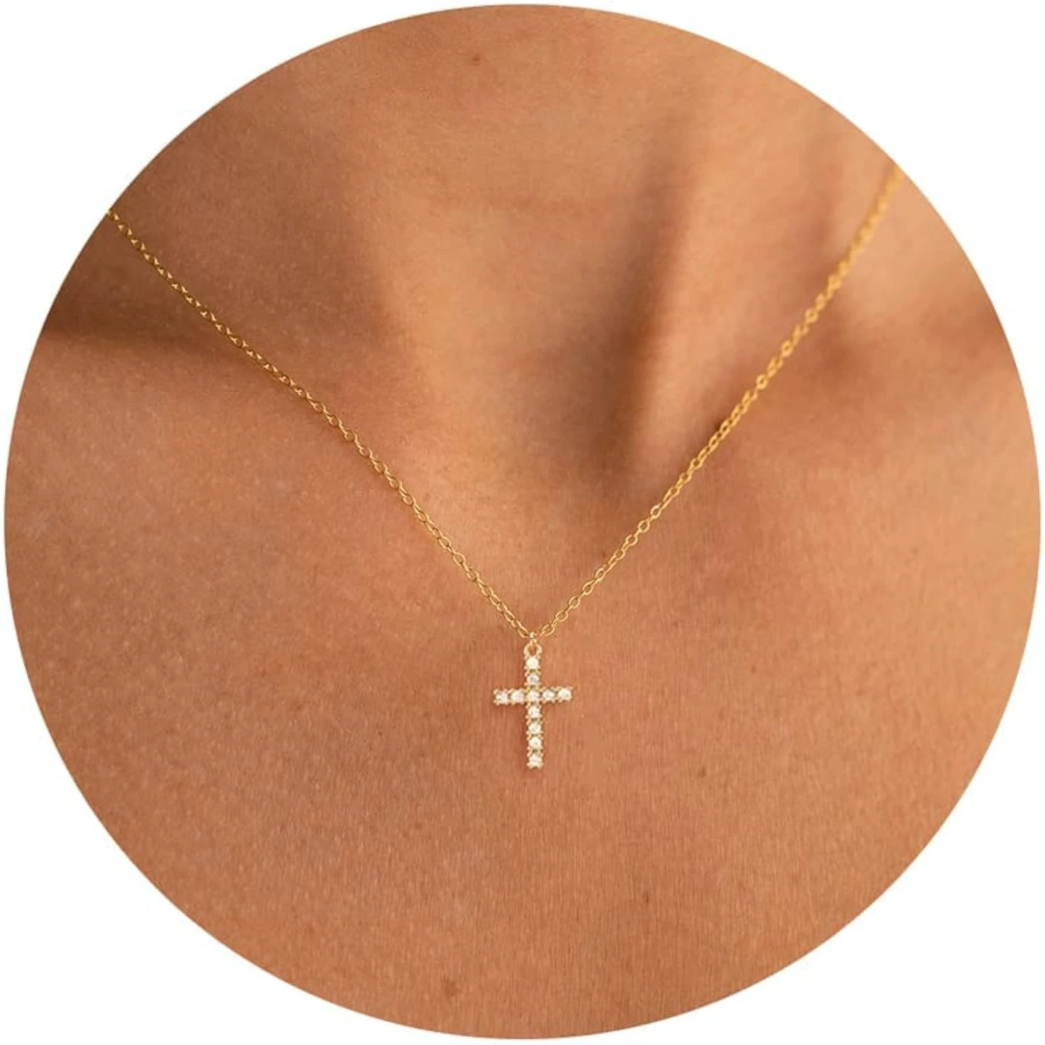 

Elegant and beautiful Tewiky cross pendant choker necklace, plated with 18k gold/silver and adorned with a stunning evil eye tur