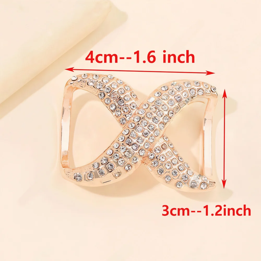 Bowknot Crystal Silk Scarves Buckle Ring Female Decoration Shawl Hijab Brooch Pins Square Headscarf Shawl Ring Clip