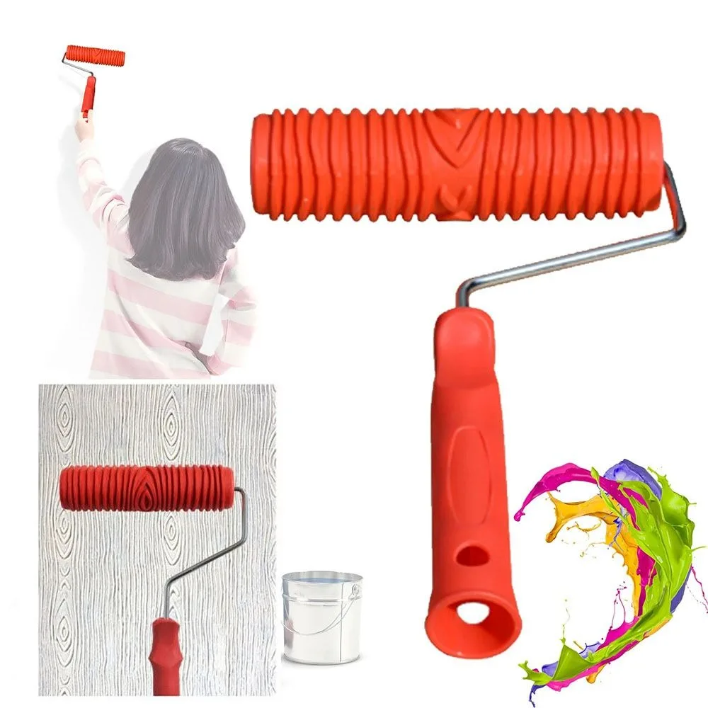 Arts Wood Grain Paint Roller DIY Wall Brush Imitation Wood Pattern Tool Hand Tools Home Decoration Paint Texture