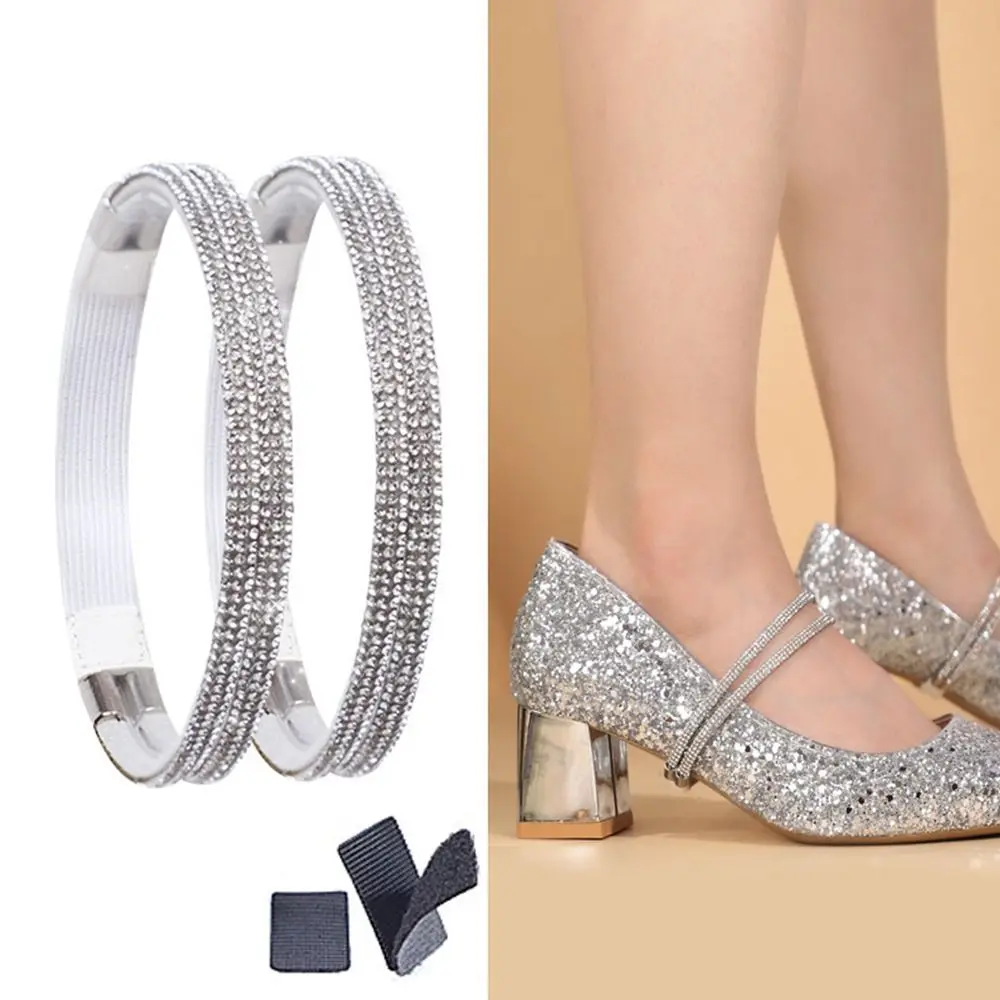 New Women Shoeslaces for High Heels Shoes Decorations Buckle Lazy Shoelaces Elastic Band Anti Falling Heel Non-Slip Belt Strap