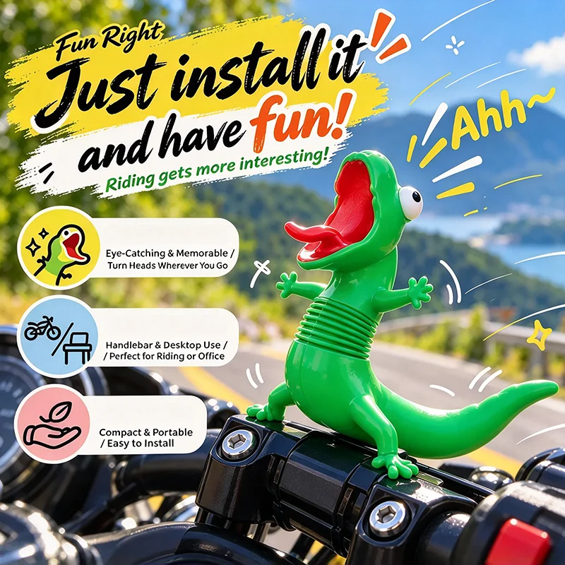 1Pcs New 3D Printed Cute Green Lizard Ornament Creative Desktop Decoration for Kids Adults Gift