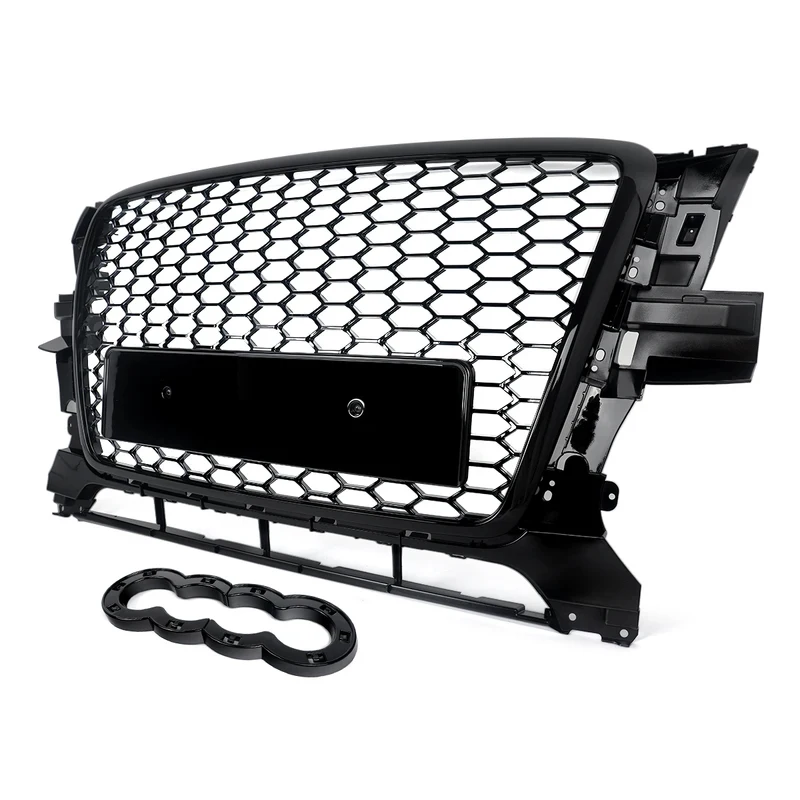 

Factory Hot Selling RS Style Upper Front Grille Gloss Black Air Intake Radiator Mesh Auto Exterior Accessory