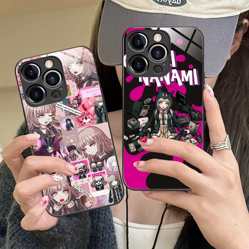 Capa de telefone celular Danganronpa Chiaki Nanami Capa de vidro para iPhone 15, 14, 13, 12, 11, X, XR, XS, 8 Pro Max, Plus, Mini, PC