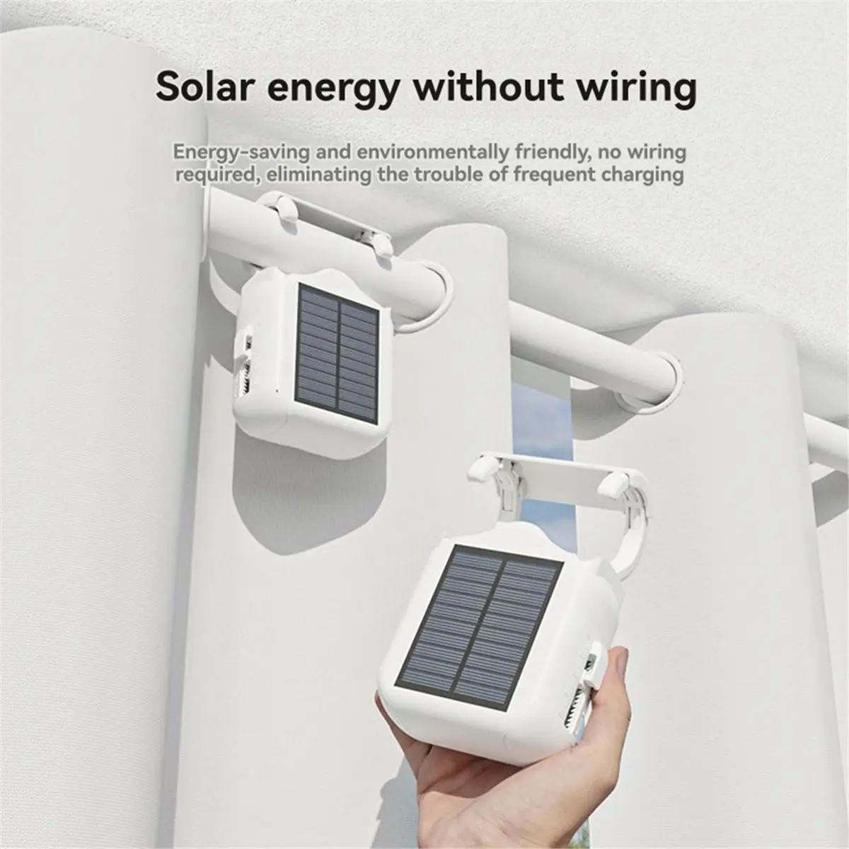 [Vend for]Automatic Curtain Opener Solar Powered Smart Curtain Motor with APP Control and Timed Scheduling