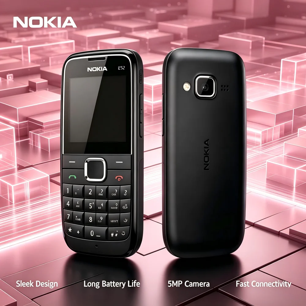 The Nokia E52   3G  ultra-thin straight-bar key phone has an extremely strong standby time