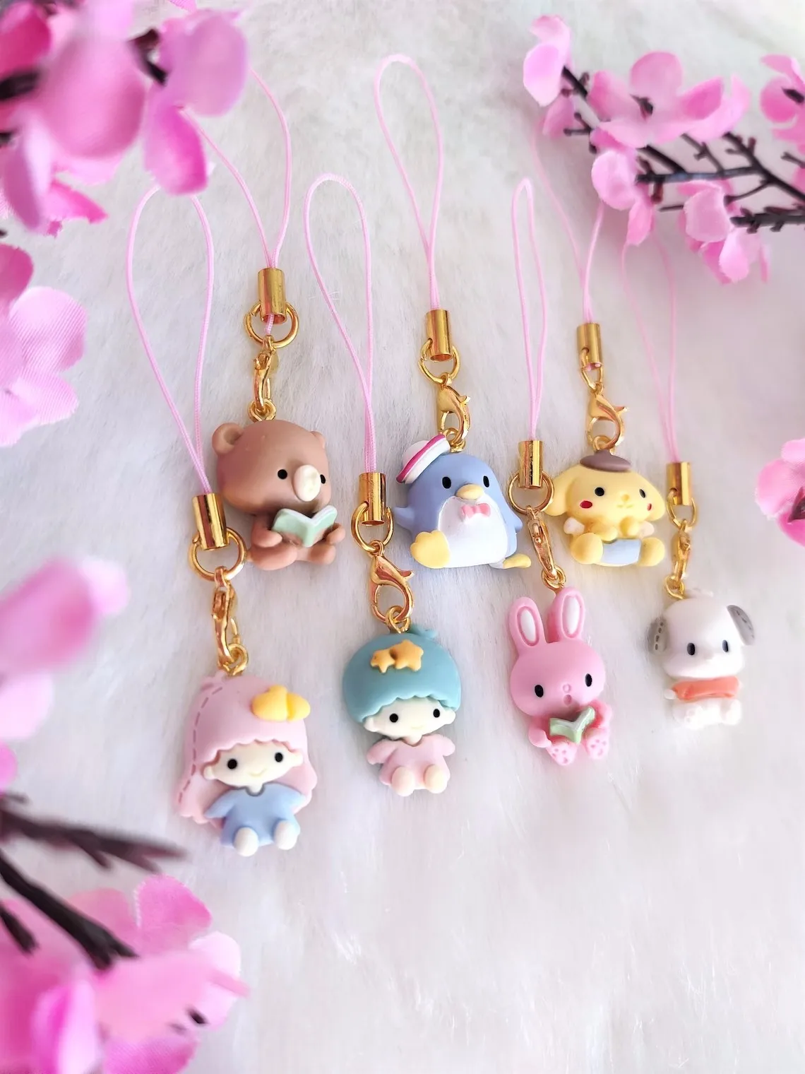 Small Kawaii 3D Phone Charms-만화 귀여운 파스텔 참, 만화 열쇠 고리 열쇠 고리-Kawaii Gift - Charms