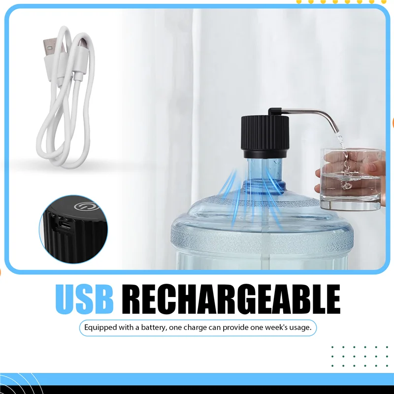 A05G-موزع مياه لاسلكي مضخة كهربائية مضخة مياه أوتوماتيكية باللون الأسود