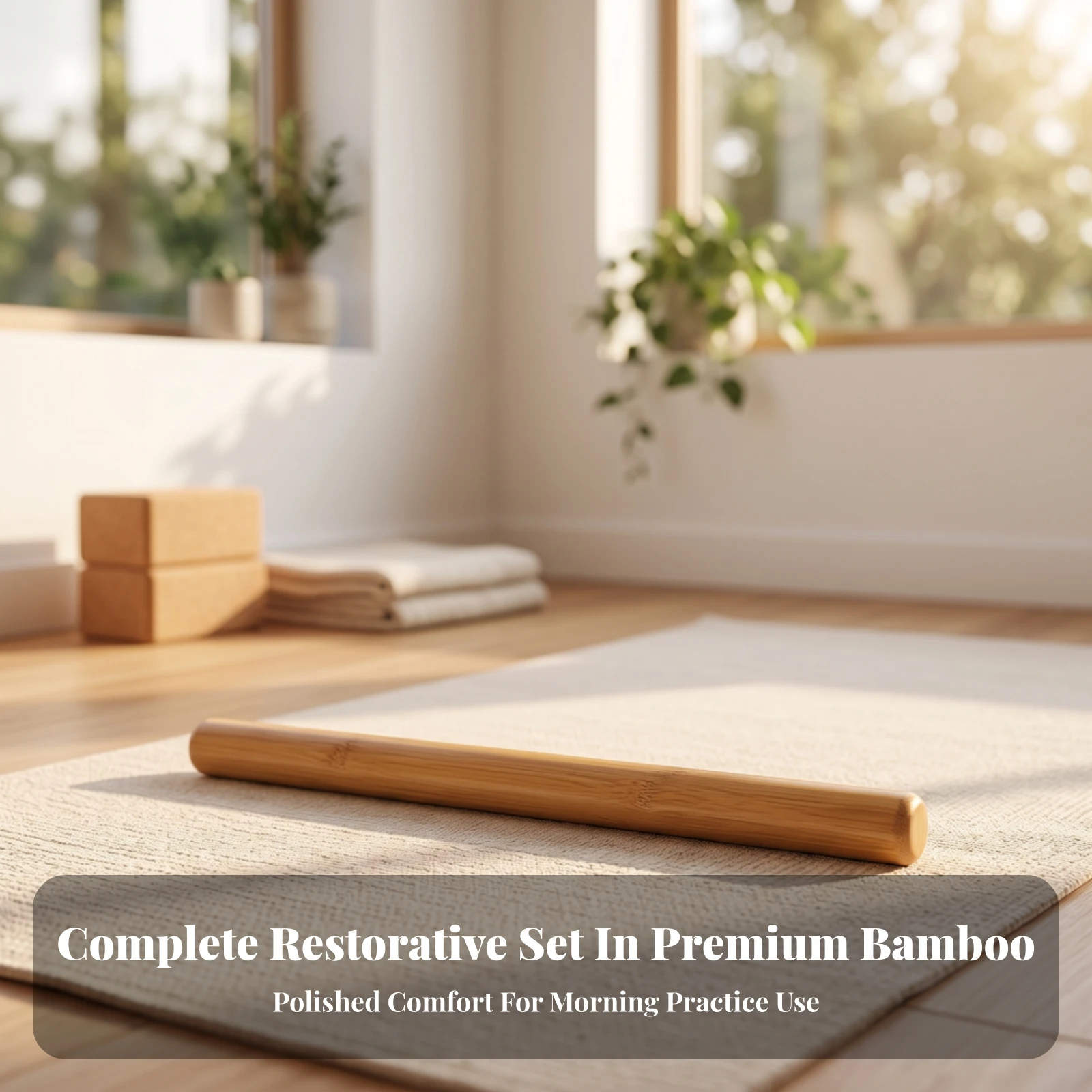 Stretching Knee Stick Natural Bamboo Stretching Stick Stretching Bar Portable Comfortable for Yogis, Home Workout